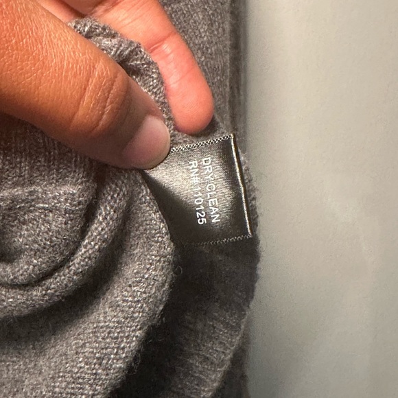 Qi 100% Cashmere Gray Shrug Lagenlook Normcore Poncho Sweater Fall Staple Size L - Picture 11 of 16